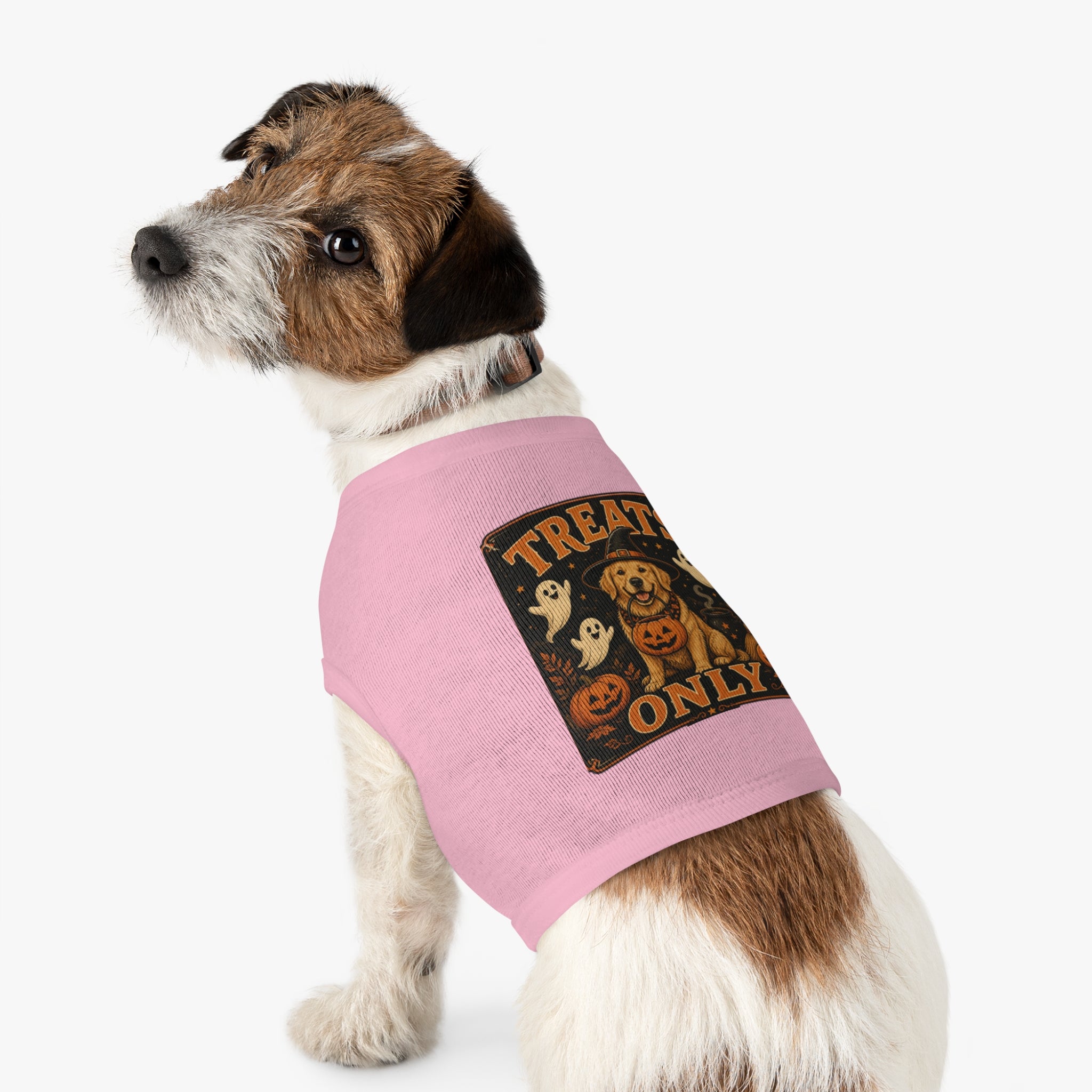 Halloween Dog Tank Top - "Treats Only" Pumpkin Puppy Pet Tank