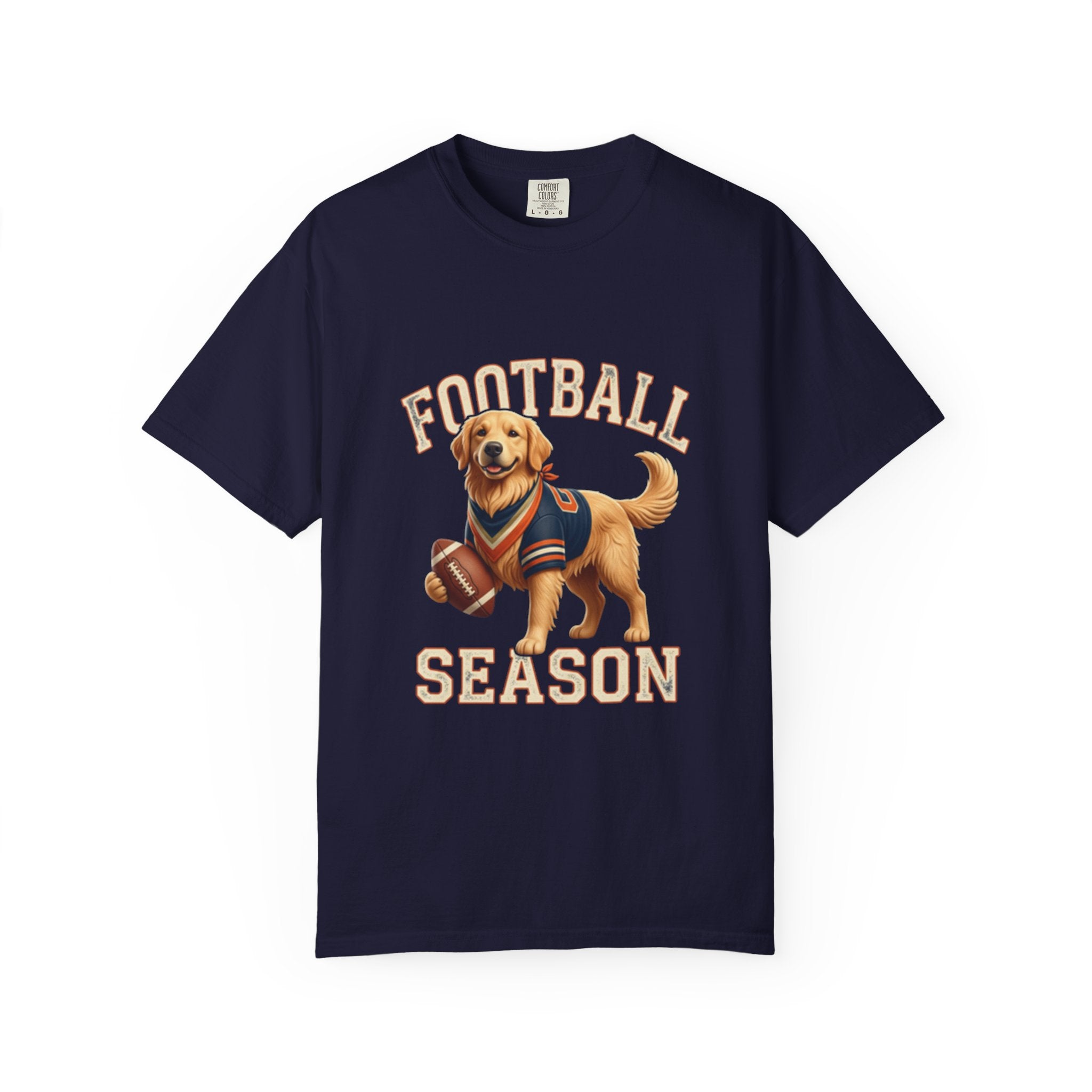 Football Season T-Shirt — Golden Retriever with Football