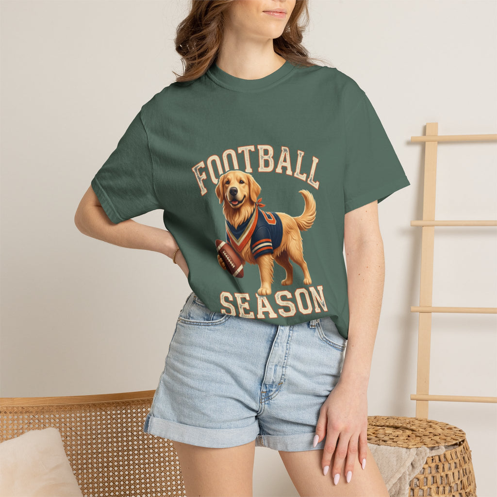 Football Season T-Shirt — Golden Retriever with Football
