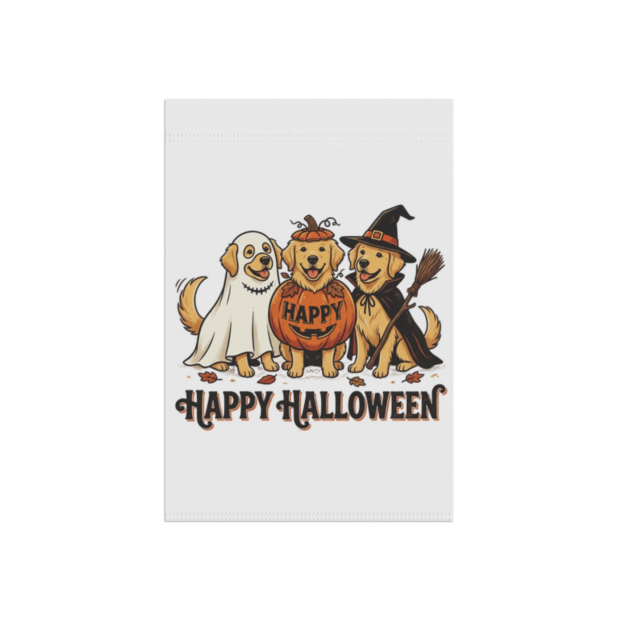 Halloween Dog Garden Flag – Happy Halloween Pumpkin Pup Yard Banner