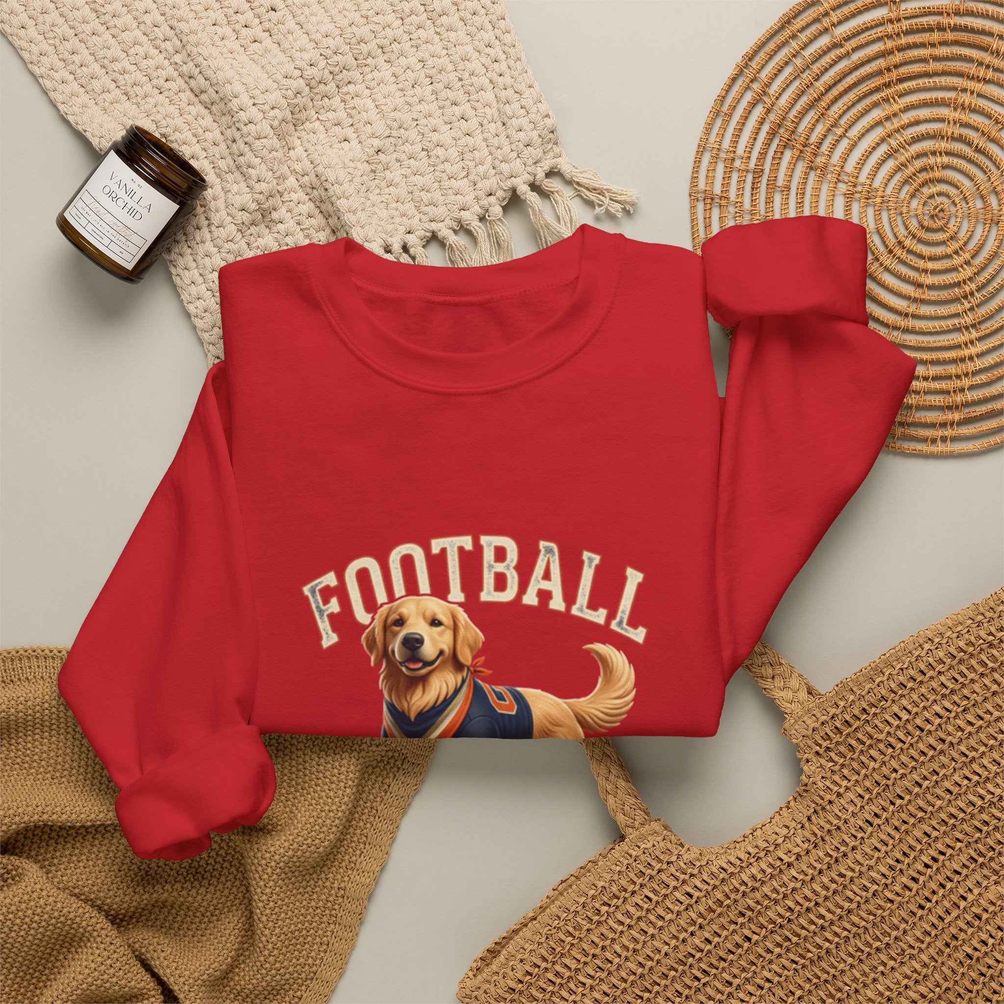 Football Season Sweatshirt — Cute Golden Retriever Dog Jersey Crewneck