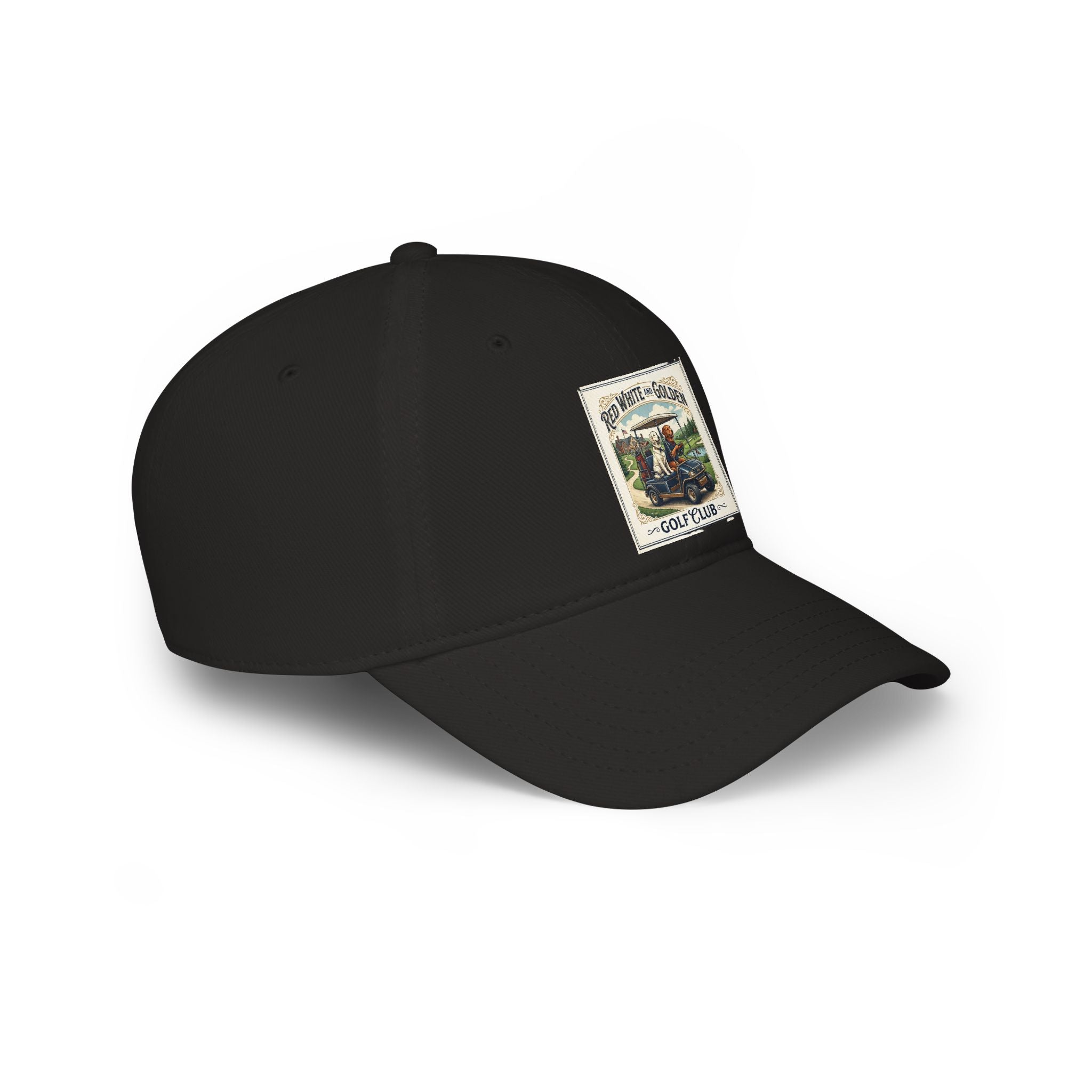 Vintage Golf Club Patch Cap - 'Red White & Golden' Low Profile Baseball Hat
