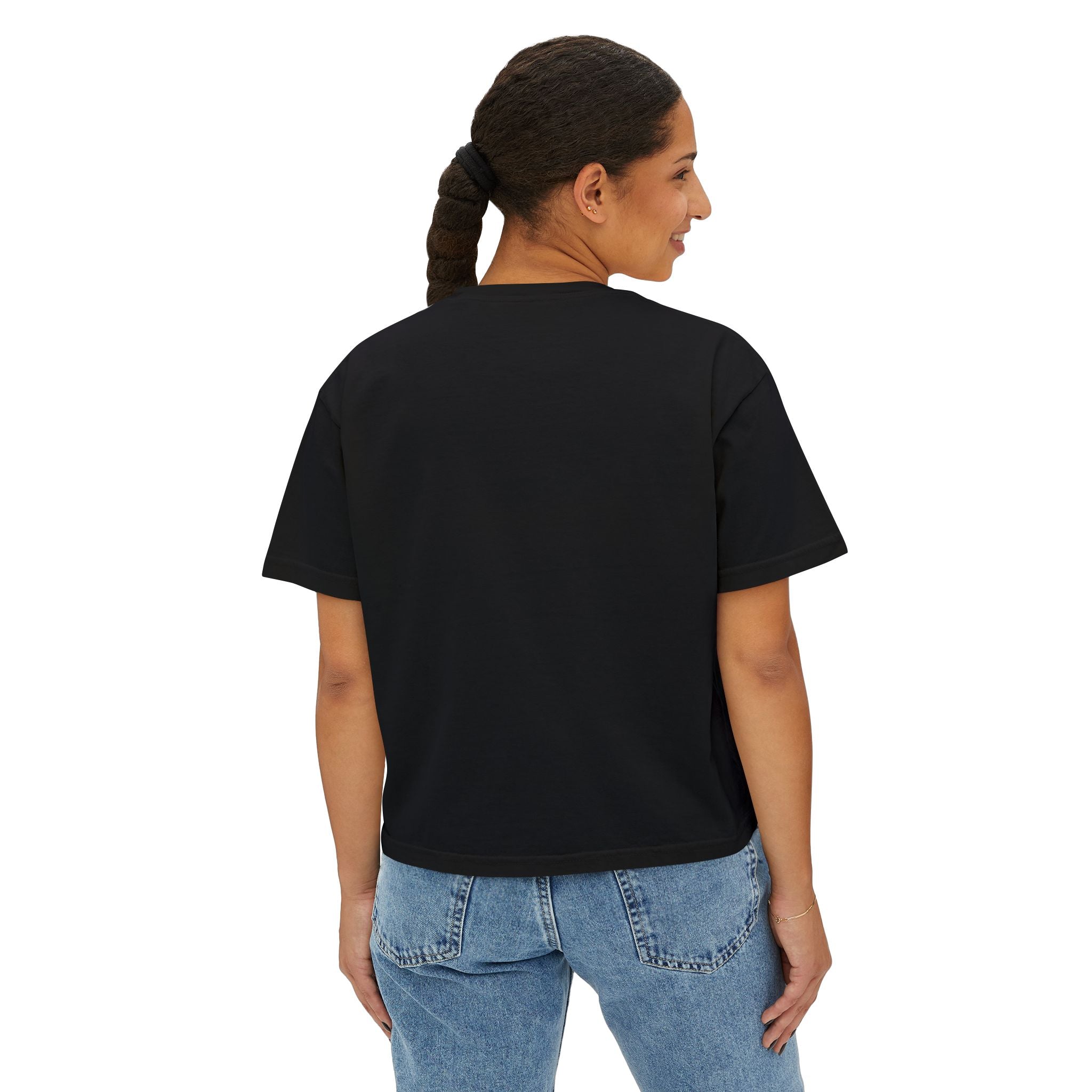 Dog Mom Club Boxy Tee — Cute Golden Retriever Graphic T-Shirt for Women
