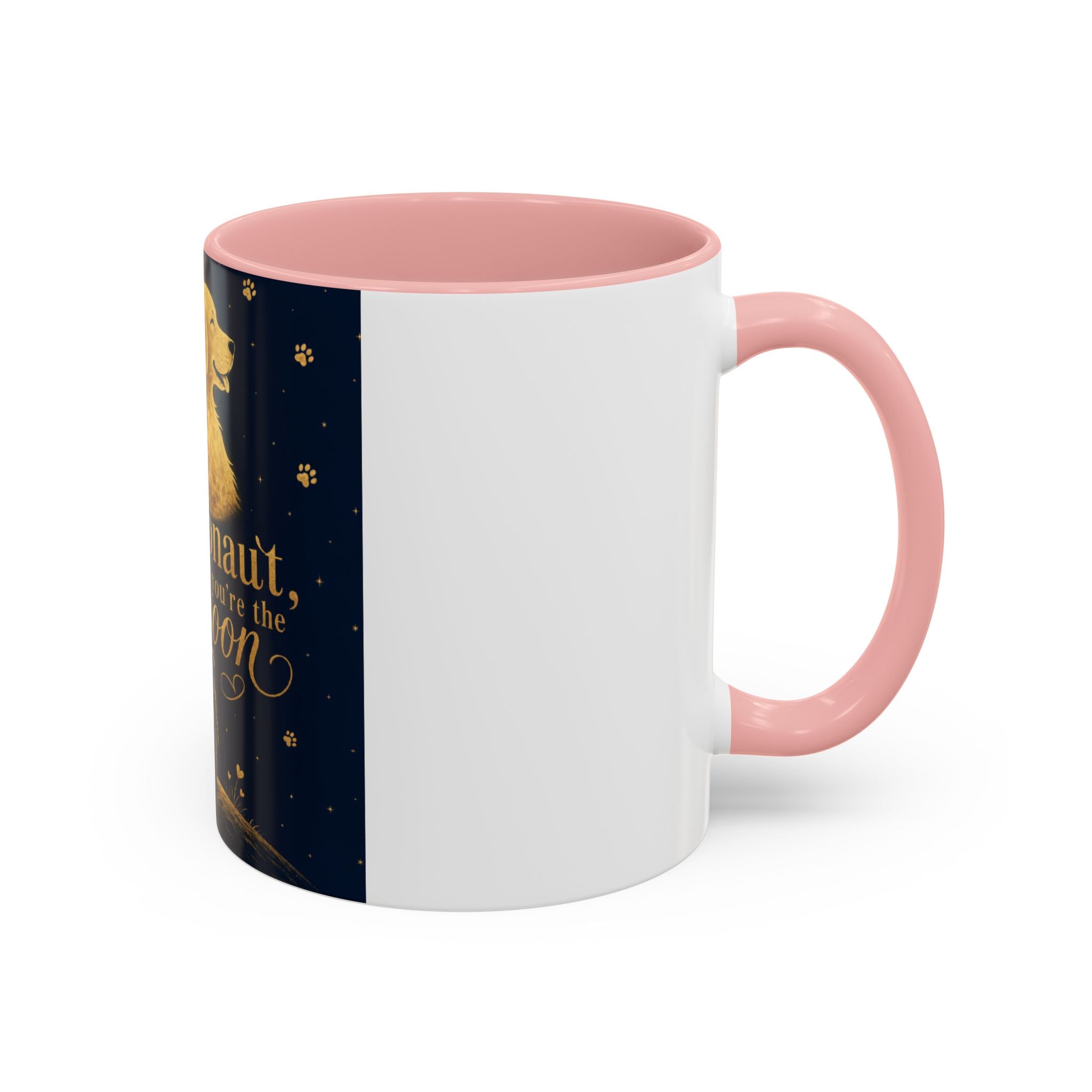 Accent Coffee Mug — “I’m an Astronaut, You’re the Moon” Dog Moonlight Design