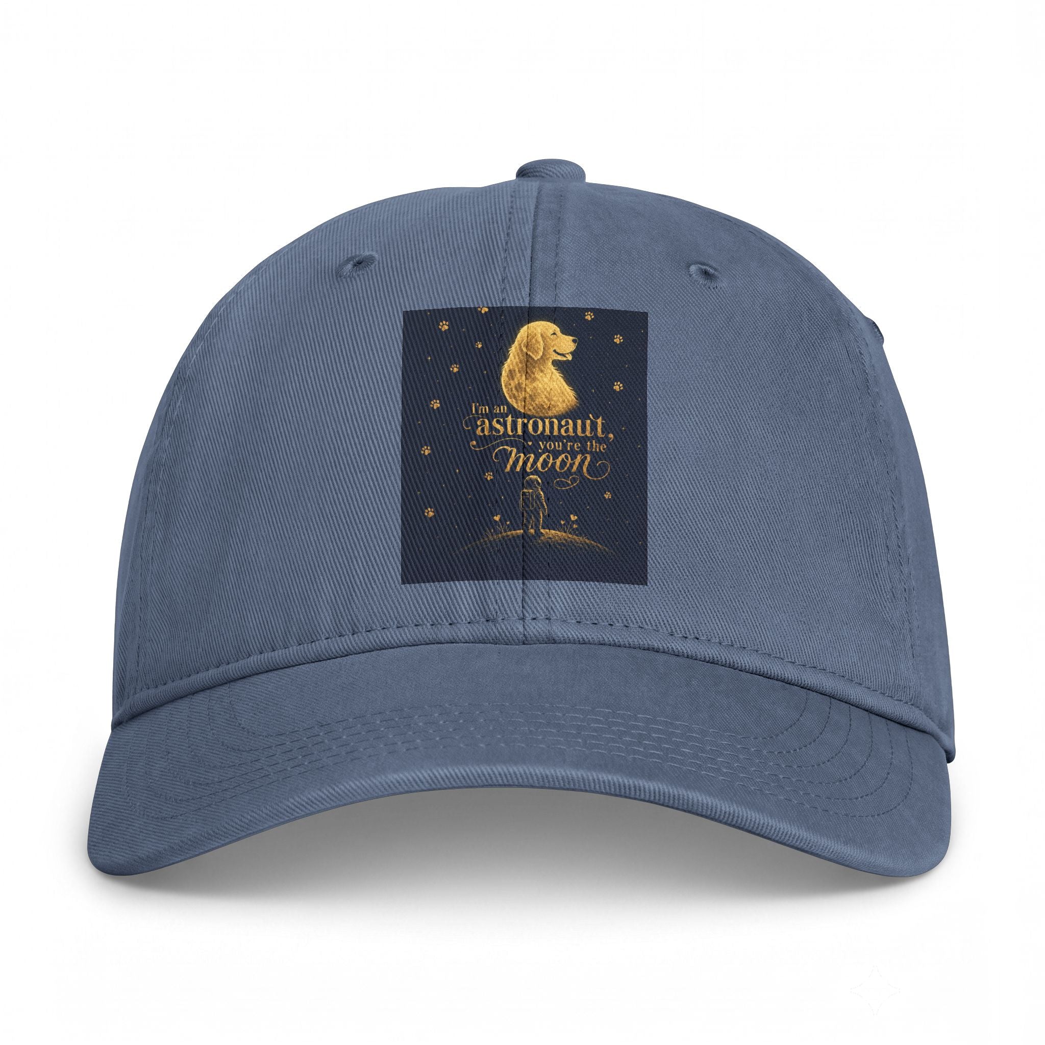 Astronaut Moon Vintage Washed Cap — Coastal Retro Baseball Hat