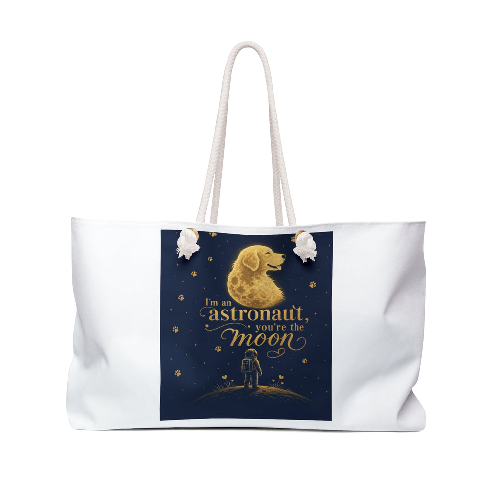Weekender Bag - "I’m an Astronaut, You’re the Moon" Dog Moon Graphic Travel Tote