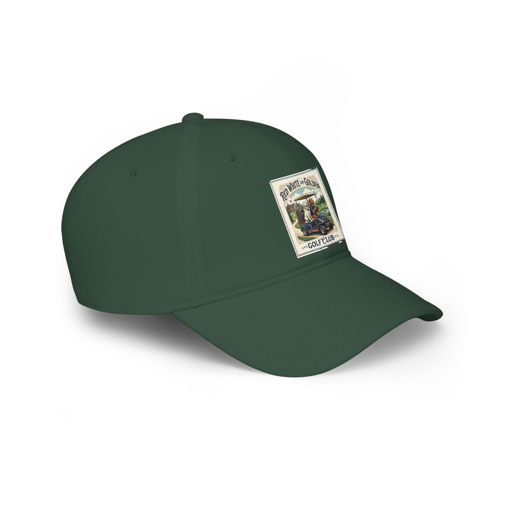 Vintage Golf Club Patch Cap - 'Red White & Golden' Low Profile Baseball Hat