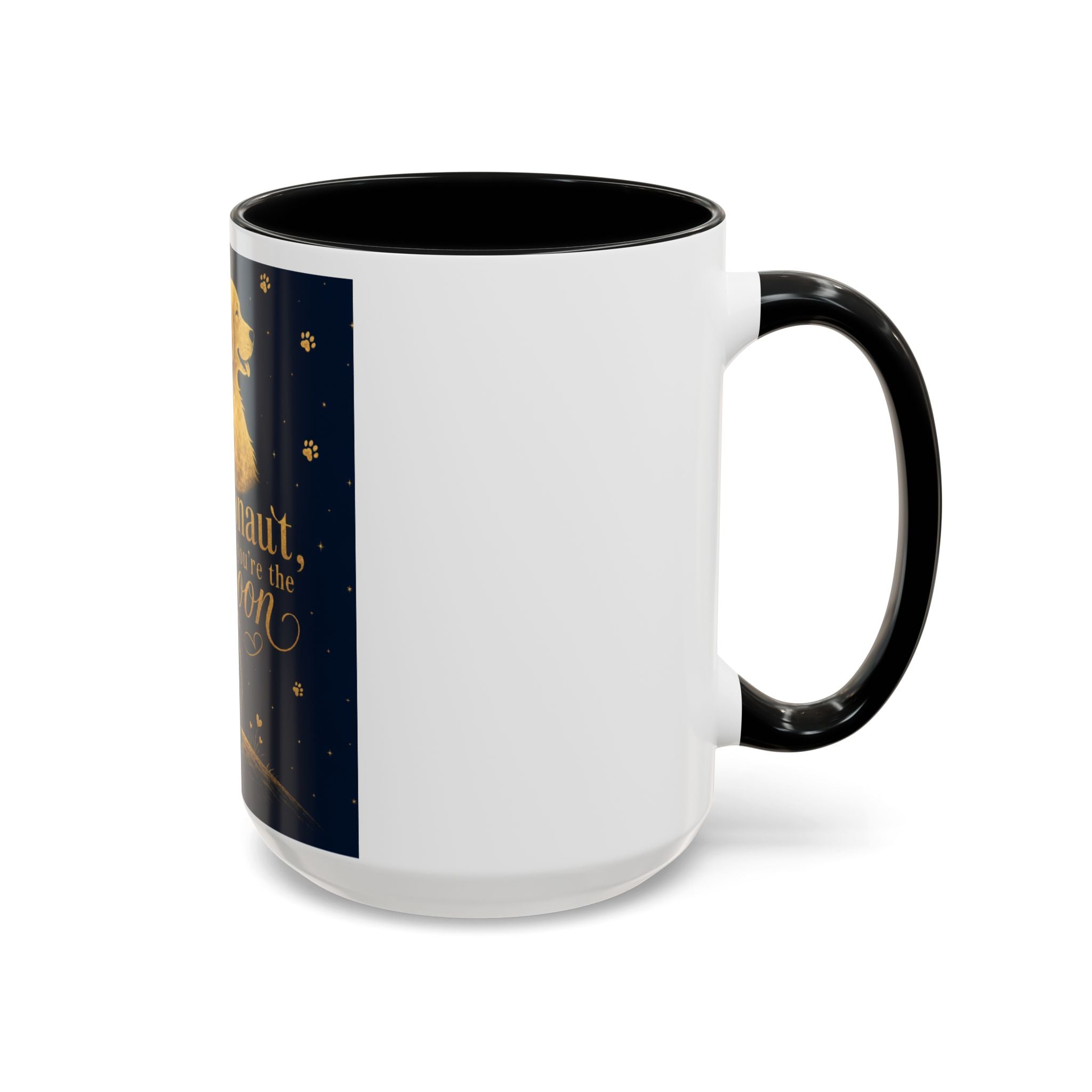 Accent Coffee Mug — “I’m an Astronaut, You’re the Moon” Dog Moonlight Design