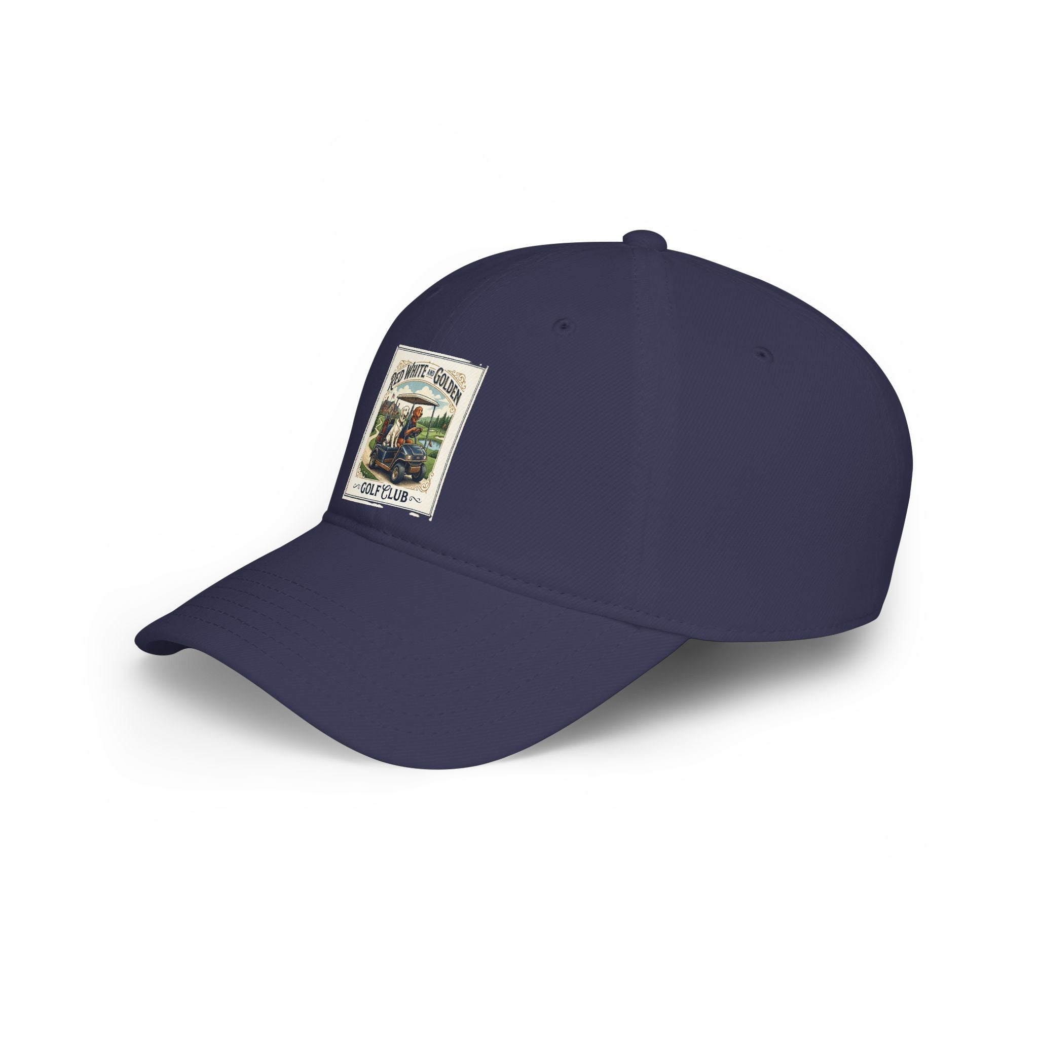 Vintage Golf Club Patch Cap - 'Red White & Golden' Low Profile Baseball Hat