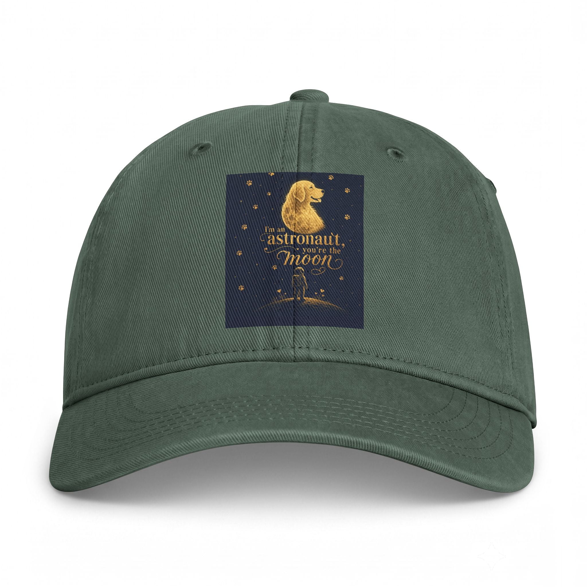 Astronaut Moon Vintage Washed Cap — Coastal Retro Baseball Hat