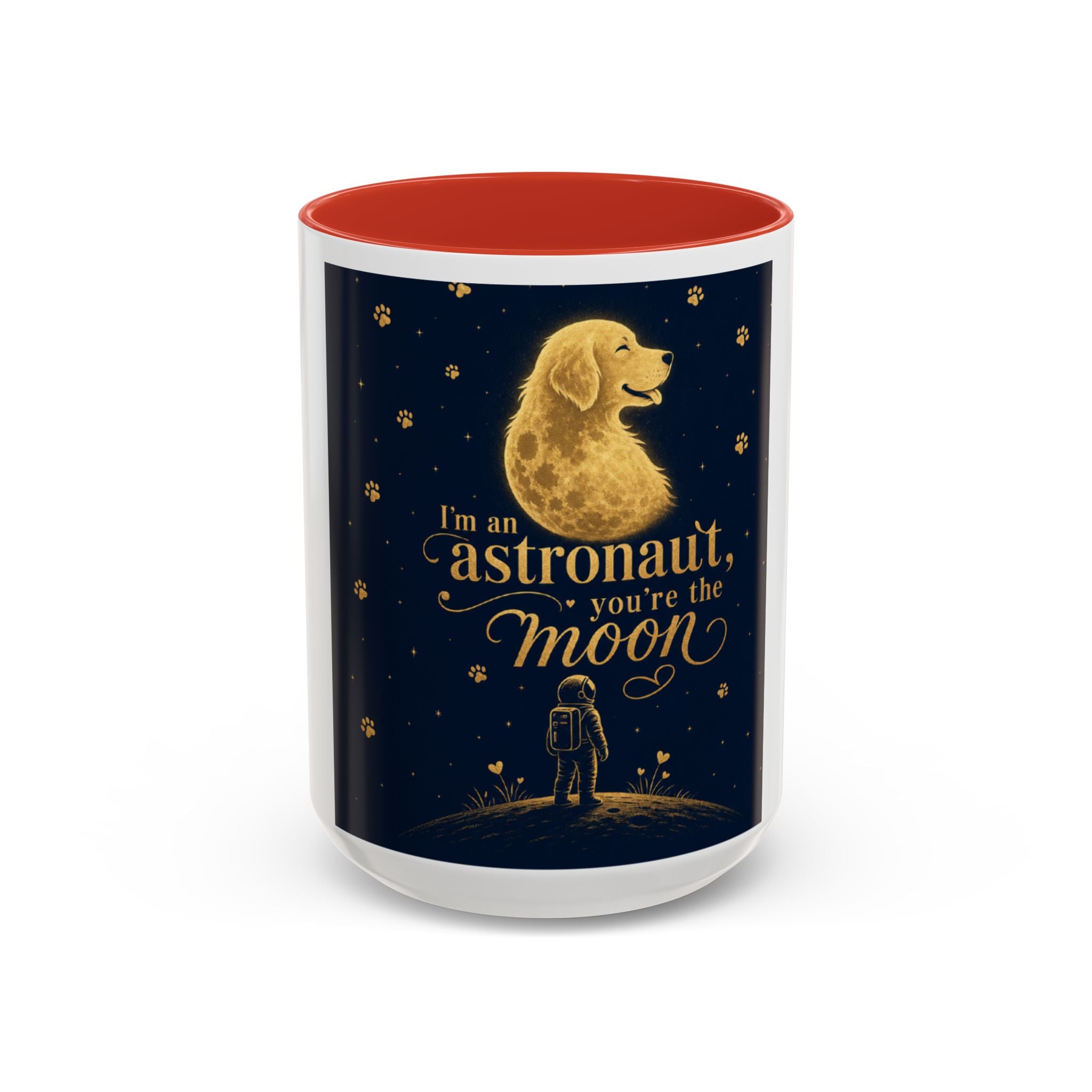 Accent Coffee Mug — “I’m an Astronaut, You’re the Moon” Dog Moonlight Design