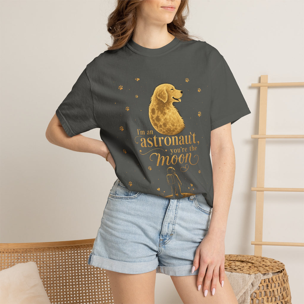 Astronaut & Moon Dog T-Shirt — "I'm an Astronaut, You're the Moon" Cute Space Dog Tee