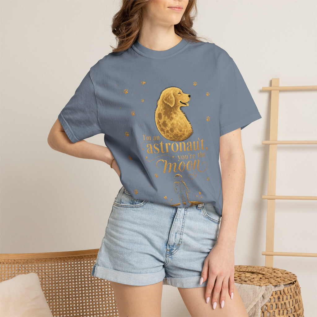 Astronaut & Moon Dog T-Shirt — "I'm an Astronaut, You're the Moon" Cute Space Dog Tee