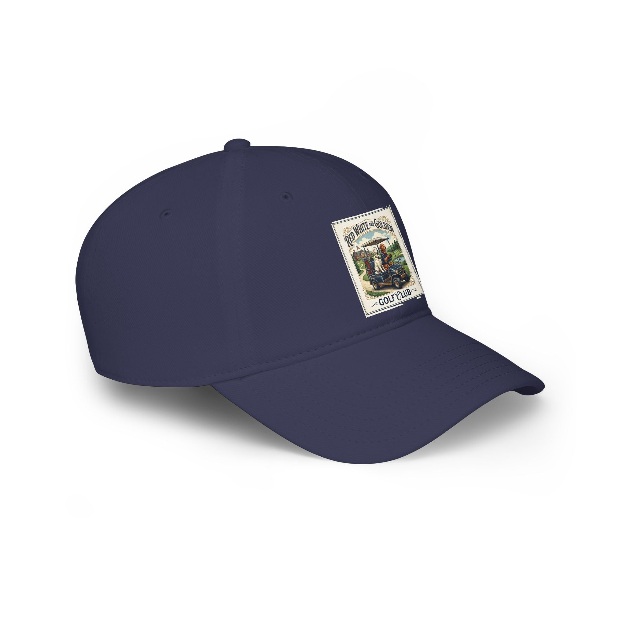 Vintage Golf Club Patch Cap - 'Red White & Golden' Low Profile Baseball Hat