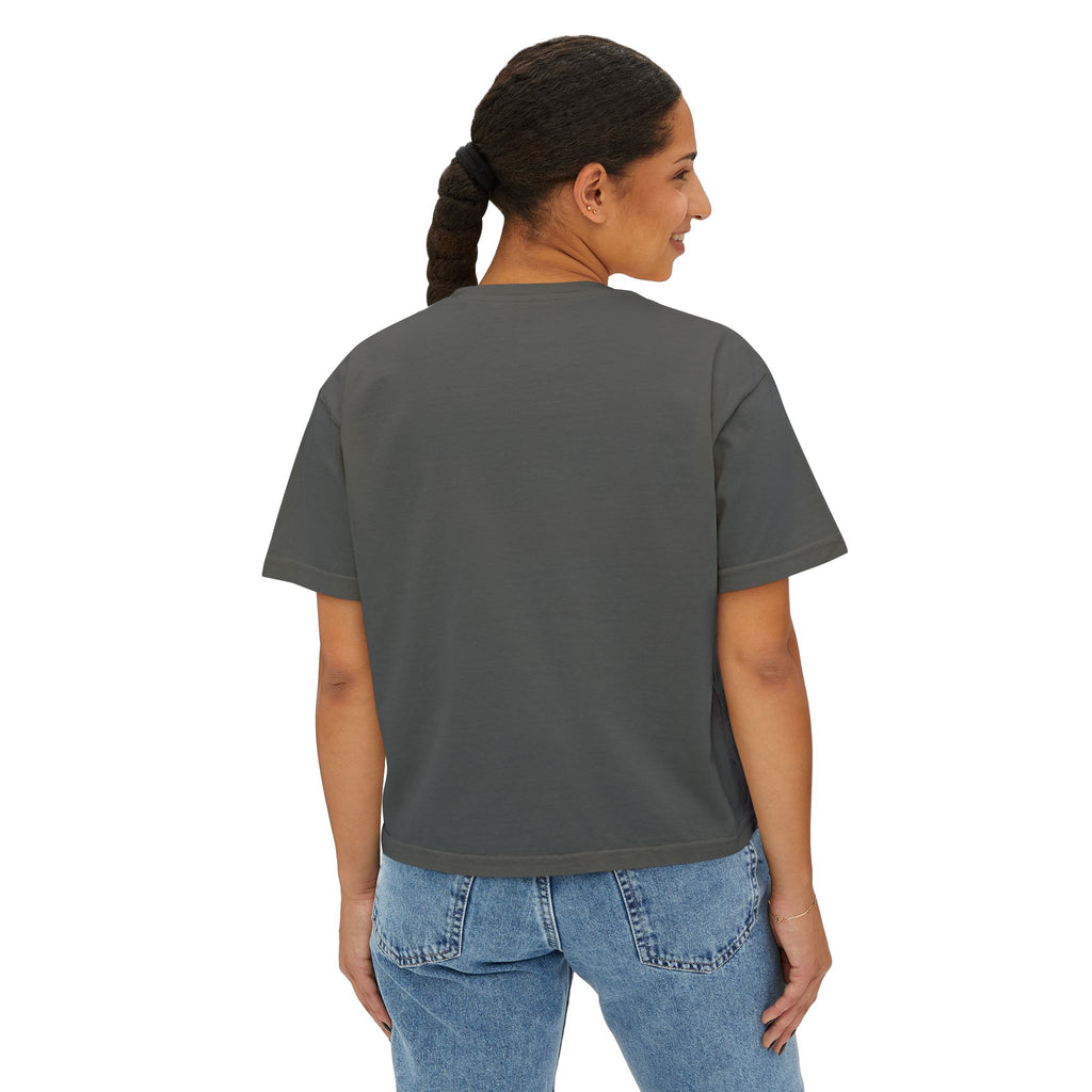 Dog Mom Club Boxy Tee — Cute Golden Retriever Graphic T-Shirt for Women