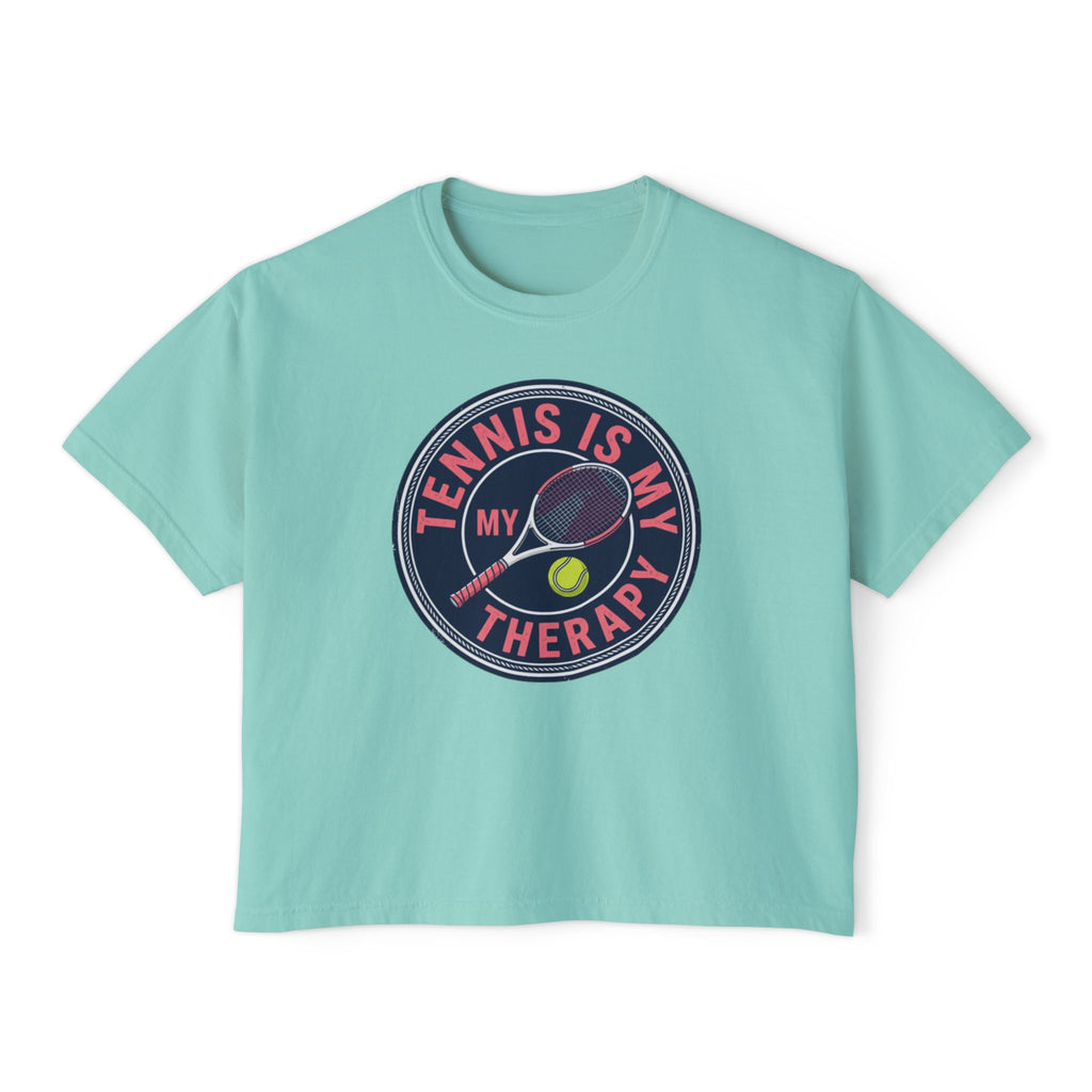 Tennis Tee — "Tennis Is My Therapy" Women's Boxy Shirt