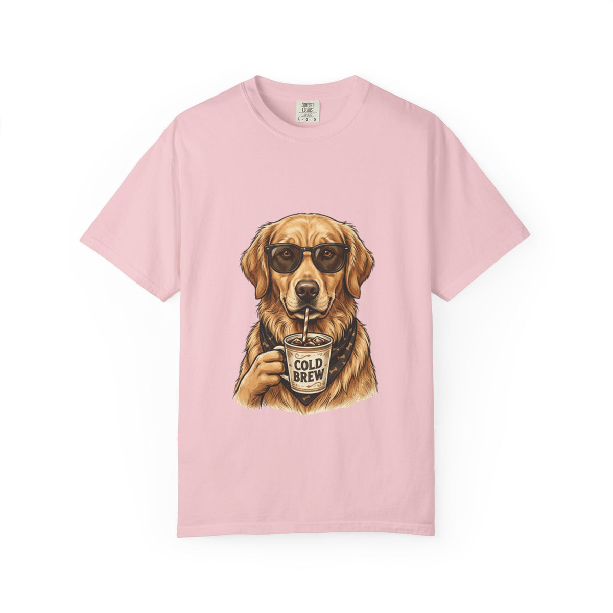 Cold Brew Golden Retriever T-Shirt — Dog Coffee Lover Tee