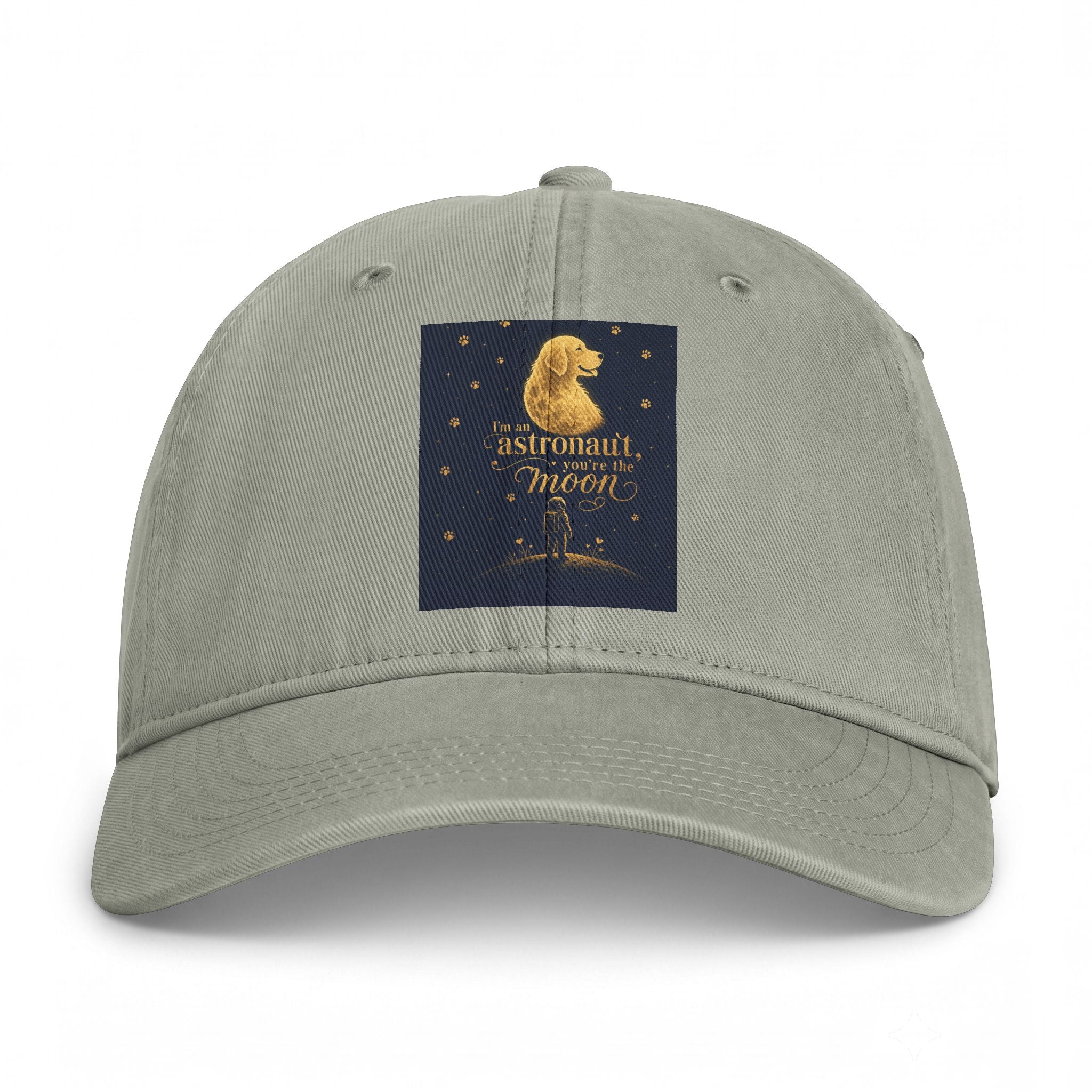 Astronaut Moon Vintage Washed Cap — Coastal Retro Baseball Hat