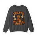 Halloween "Treats Only" Sweatshirt – Cute Puppy, Ghosts & Pumpkins Fall Crewneck