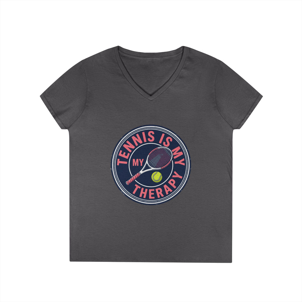 Tennis Is My Therapy Ladies' V-Neck T-Shirt