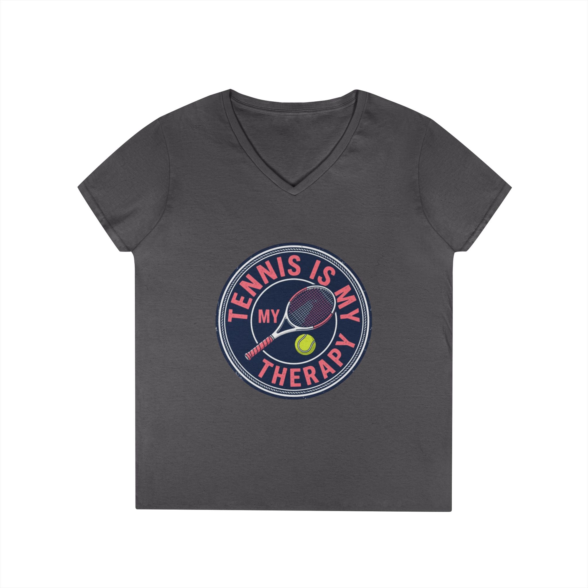 Tennis Is My Therapy Ladies' V-Neck T-Shirt