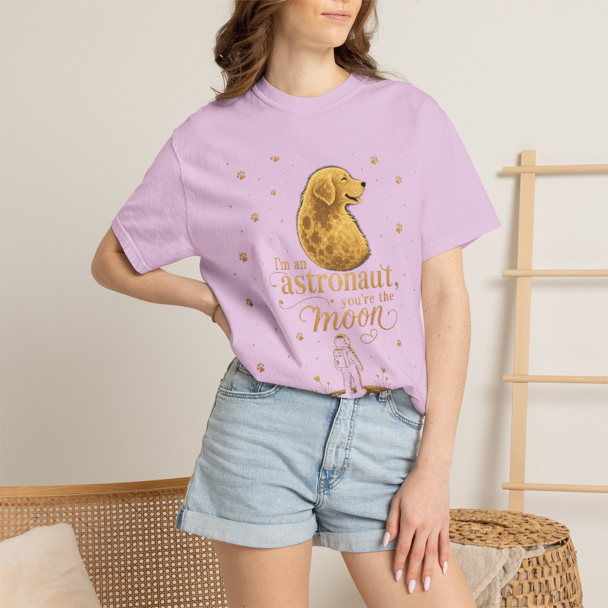 Astronaut & Moon Dog T-Shirt — "I'm an Astronaut, You're the Moon" Cute Space Dog Tee