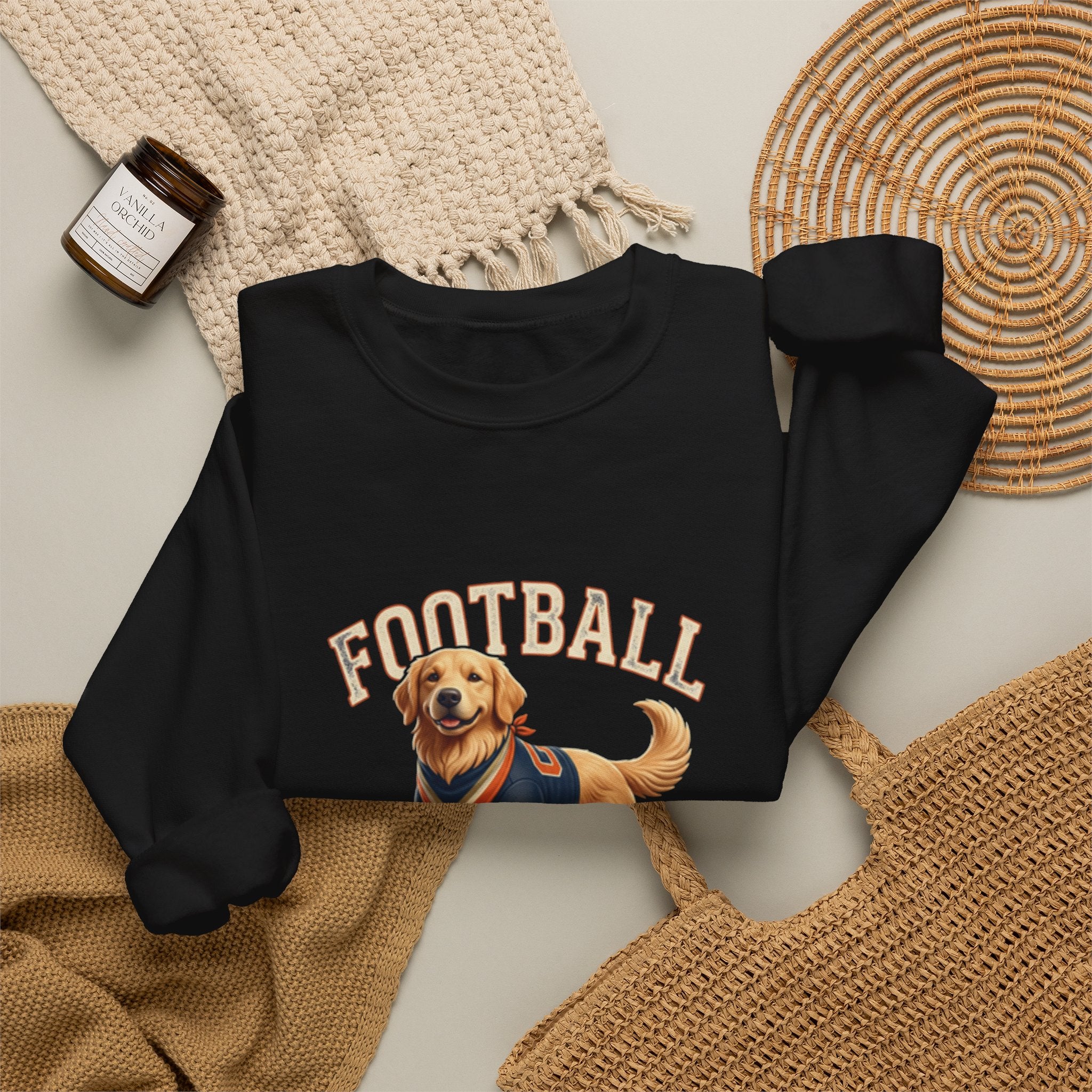 Football Season Sweatshirt — Cute Golden Retriever Dog Jersey Crewneck