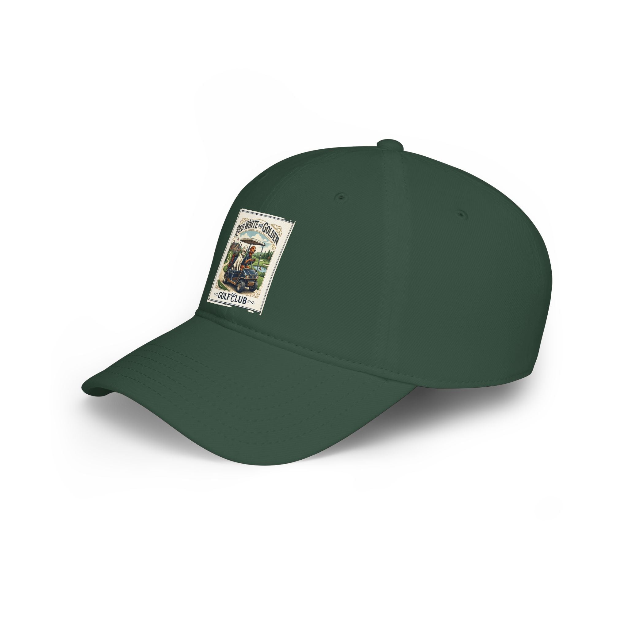 Vintage Golf Club Patch Cap - 'Red White & Golden' Low Profile Baseball Hat