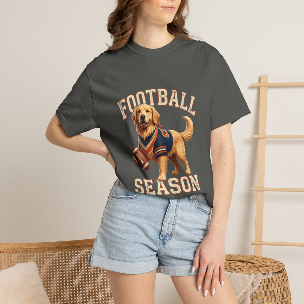 Football Season T-Shirt — Golden Retriever with Football