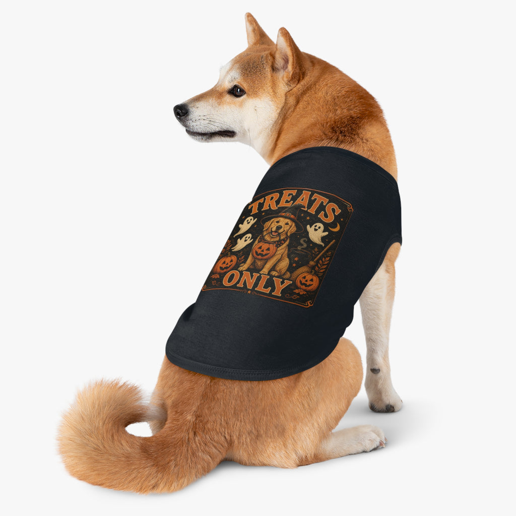 Halloween Dog Tank Top - "Treats Only" Pumpkin Puppy Pet Tank