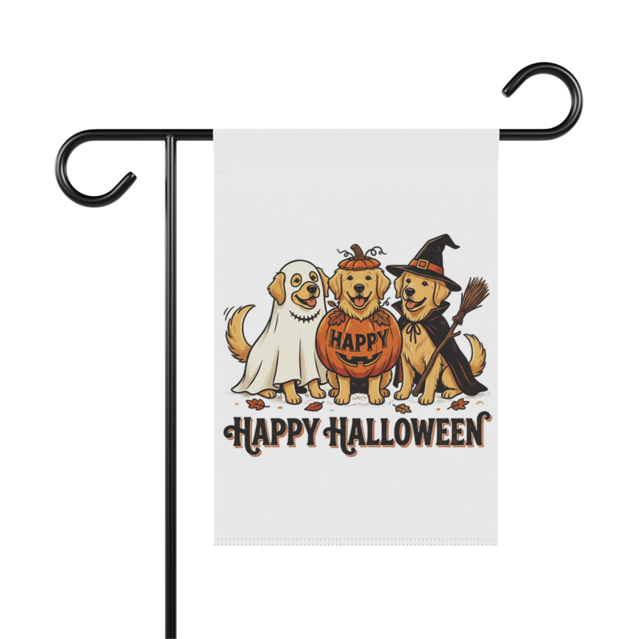 Halloween Dog Garden Flag – Happy Halloween Pumpkin Pup Yard Banner