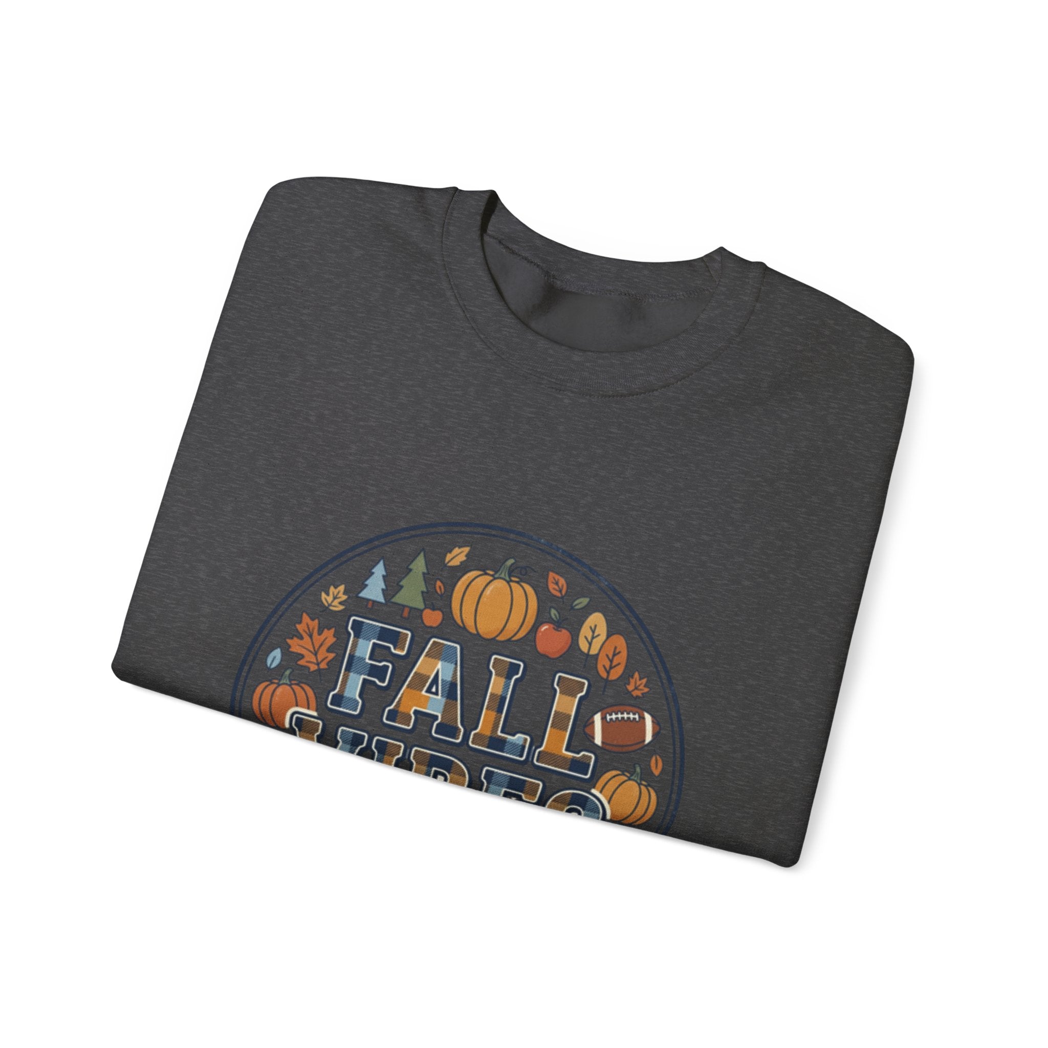 Fall Vibes Crewneck Sweatshirt — Pumpkin, Apples & Football Autumn Graphic