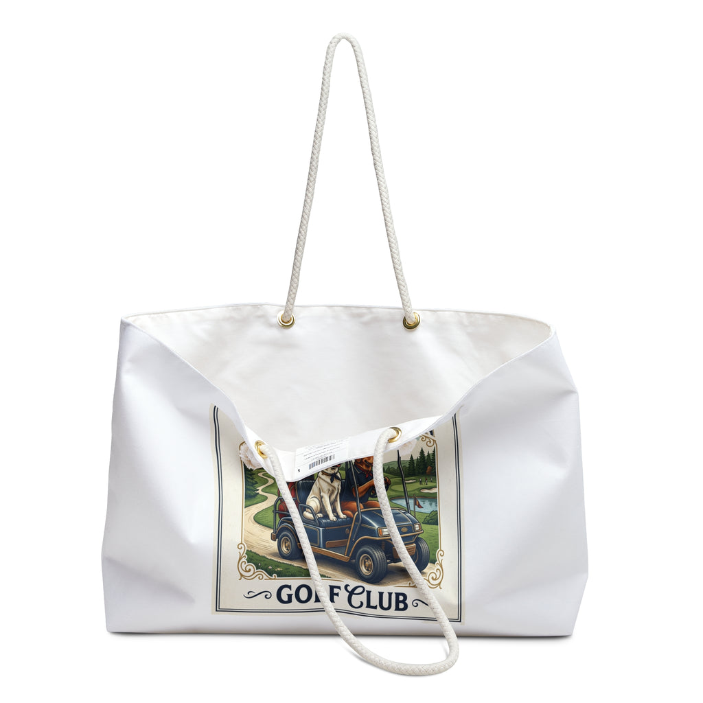 Golf Club Weekender Bag — Red White and Golden Vintage Golf Tote