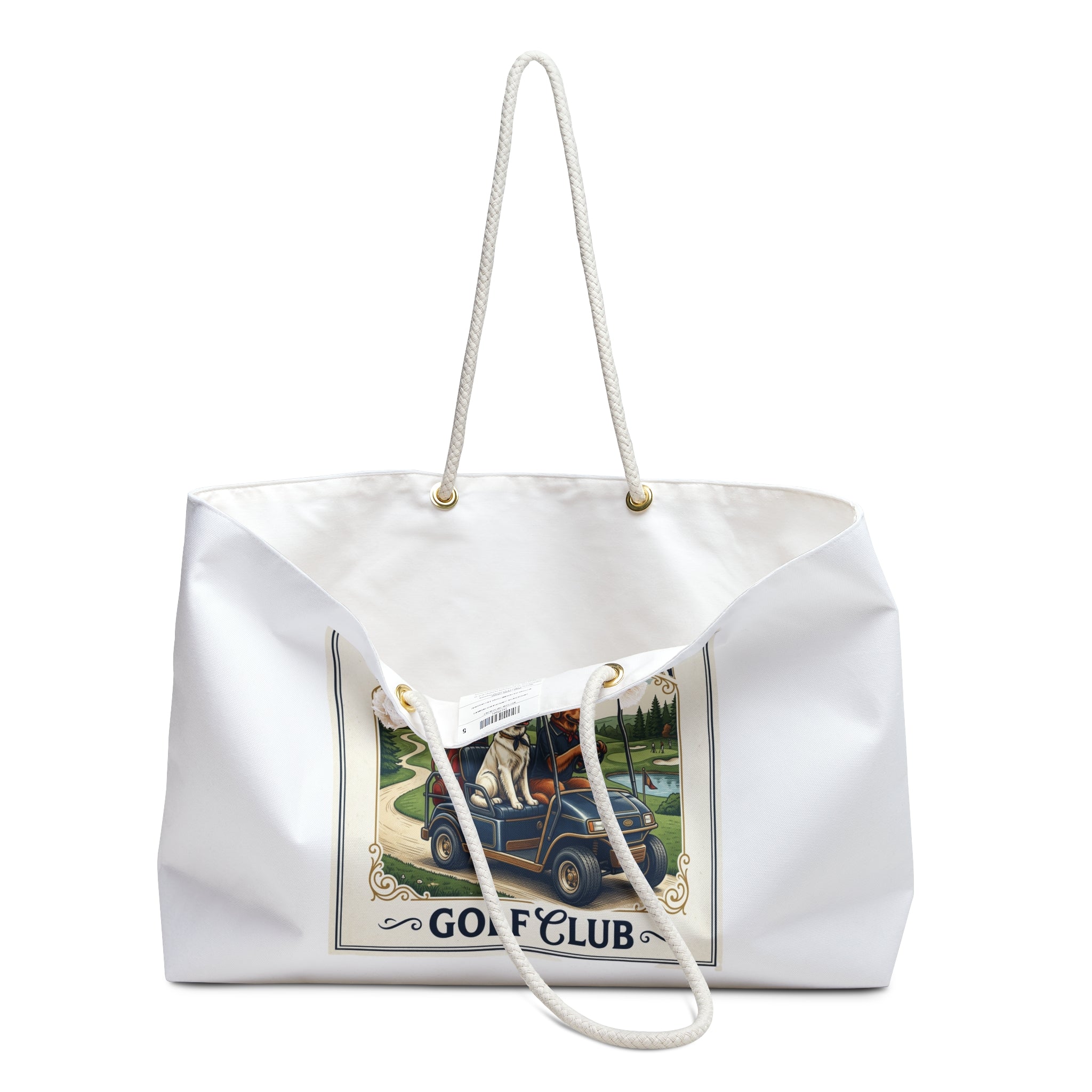 Golf Club Weekender Bag — Red White and Golden Vintage Golf Tote