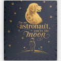 Astronaut & Moon Dog Shaped Pillow — "I'm an Astronaut, You're the Moon" Pet Tribute Accent Pillow