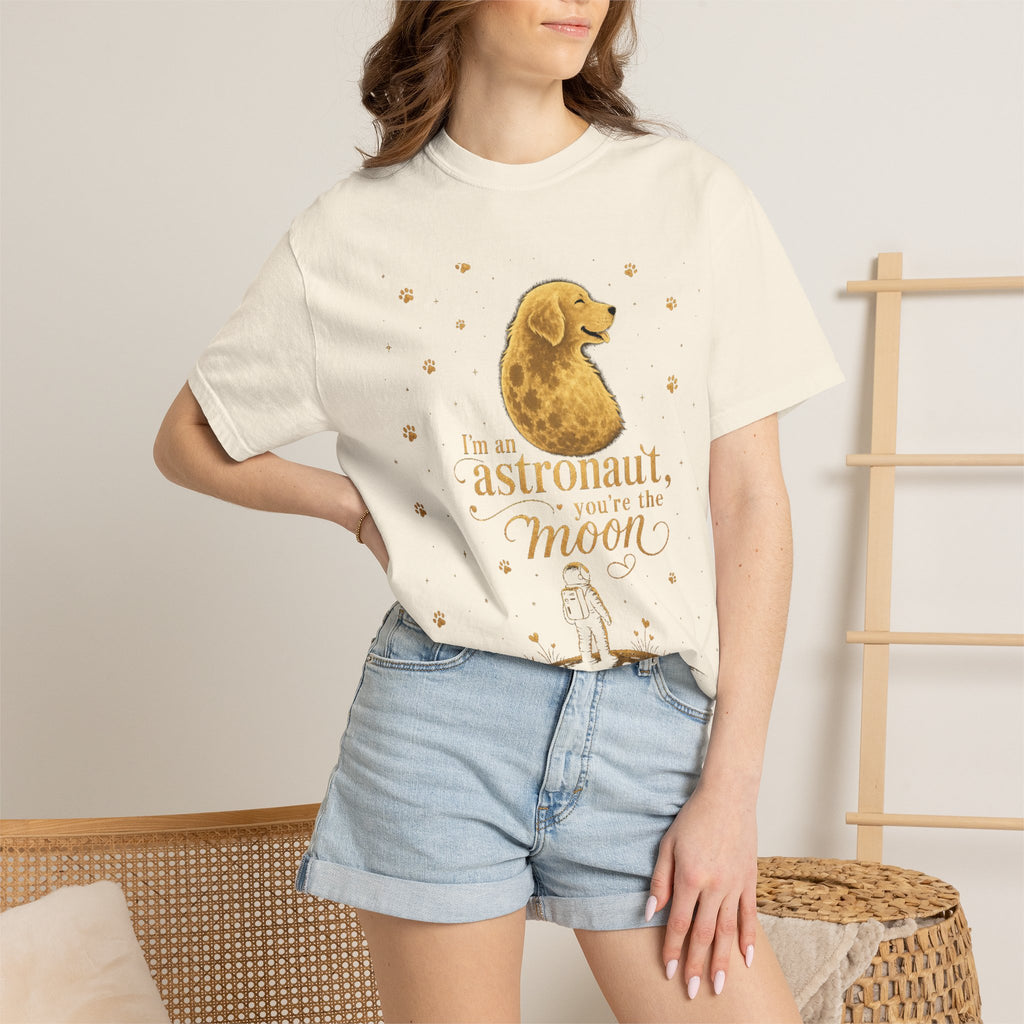 Astronaut & Moon Dog T-Shirt — "I'm an Astronaut, You're the Moon" Cute Space Dog Tee