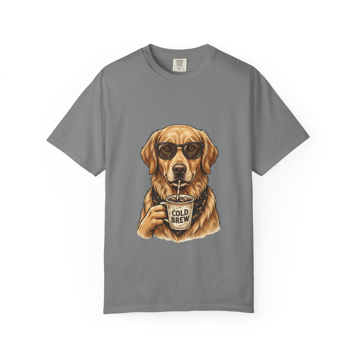 Cold Brew Golden Retriever T-Shirt — Dog Coffee Lover Tee
