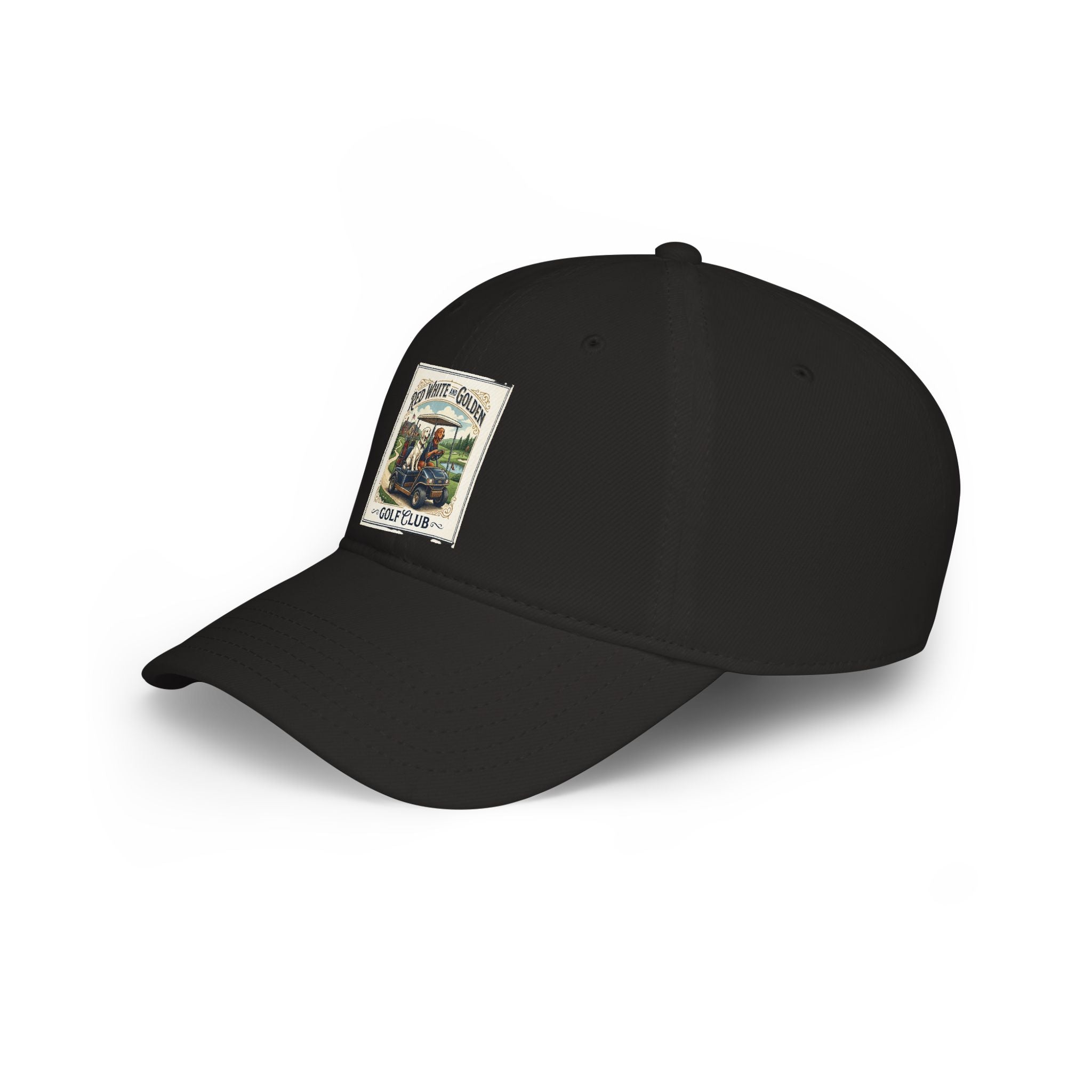 Vintage Golf Club Patch Cap - 'Red White & Golden' Low Profile Baseball Hat