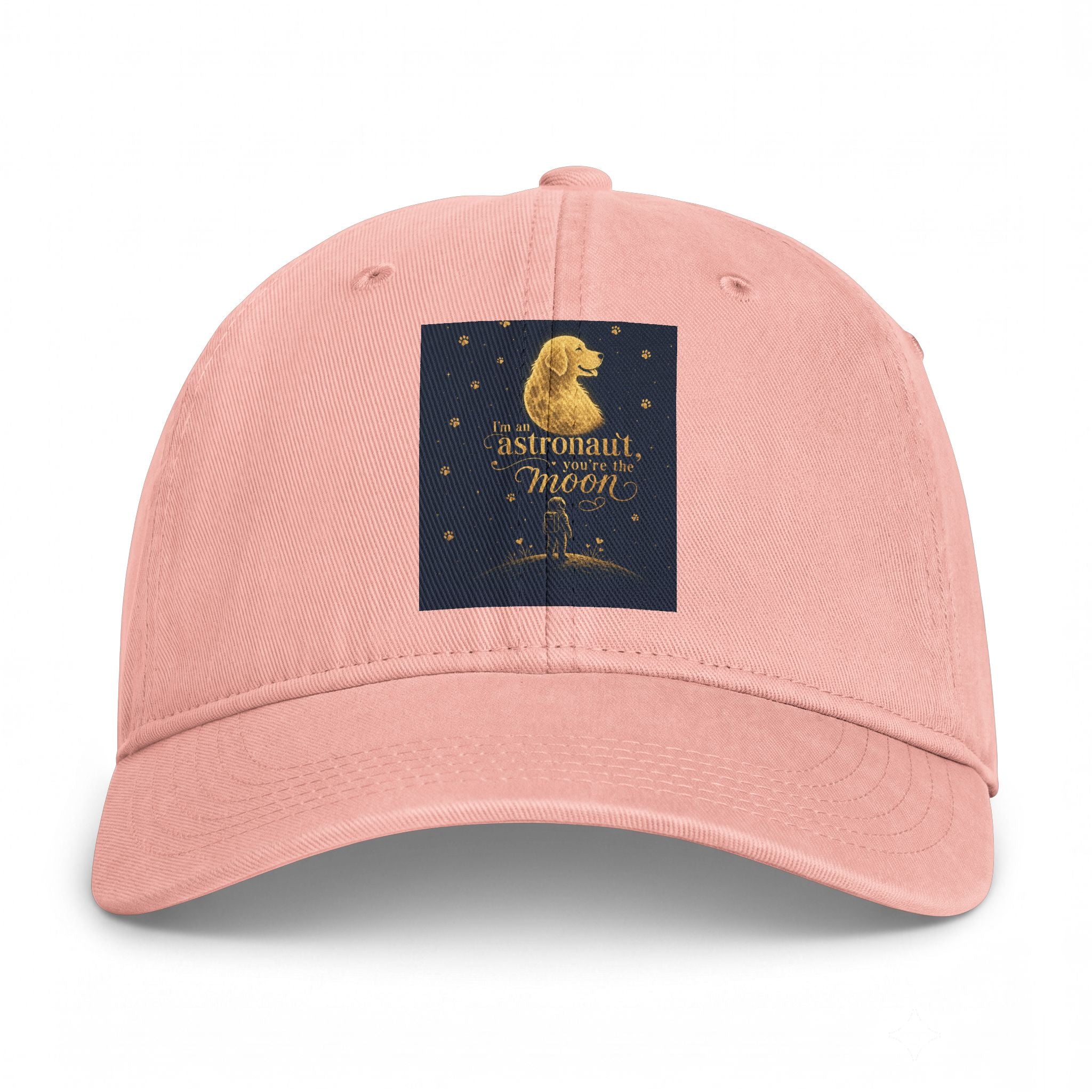 Astronaut Moon Vintage Washed Cap — Coastal Retro Baseball Hat
