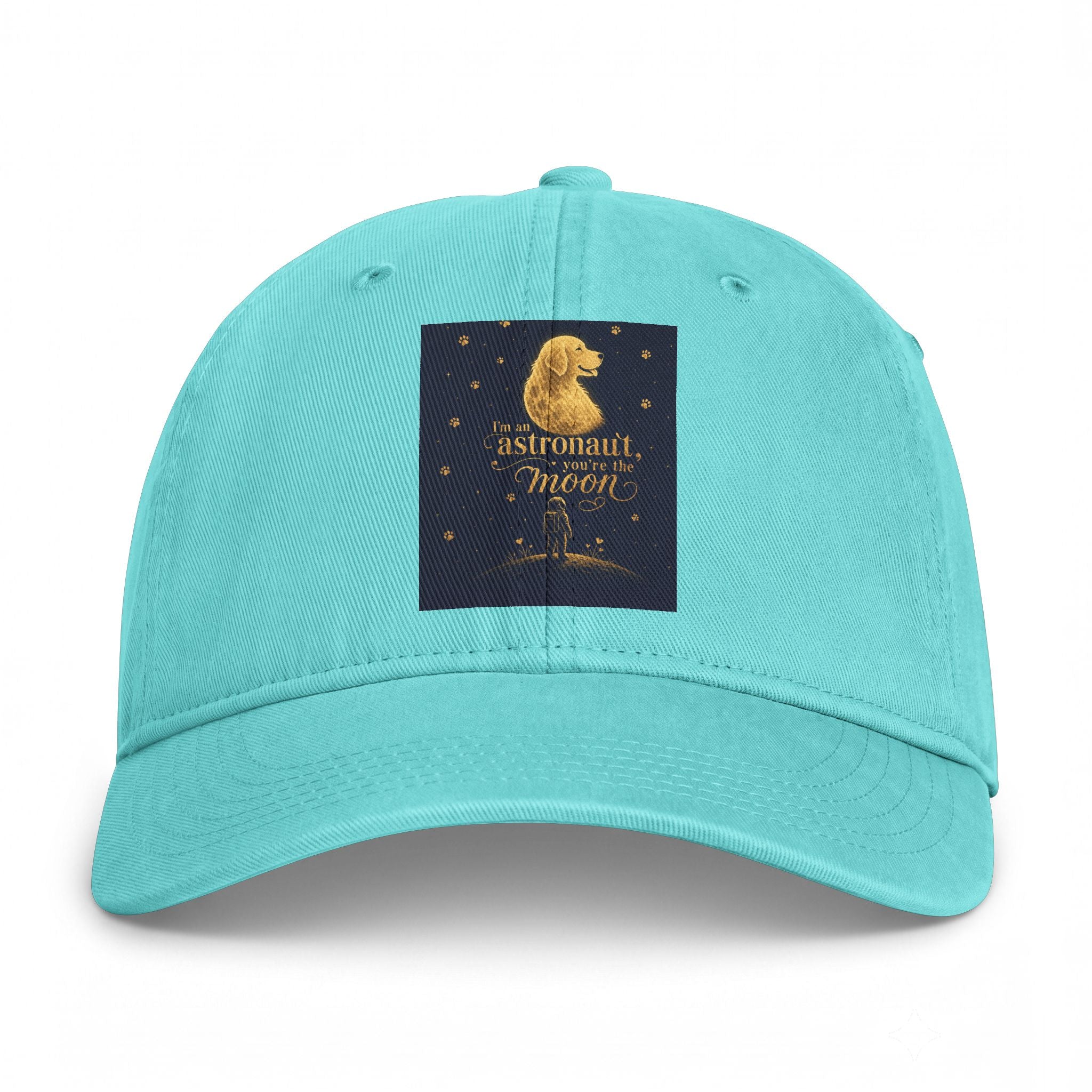 Astronaut Moon Vintage Washed Cap — Coastal Retro Baseball Hat