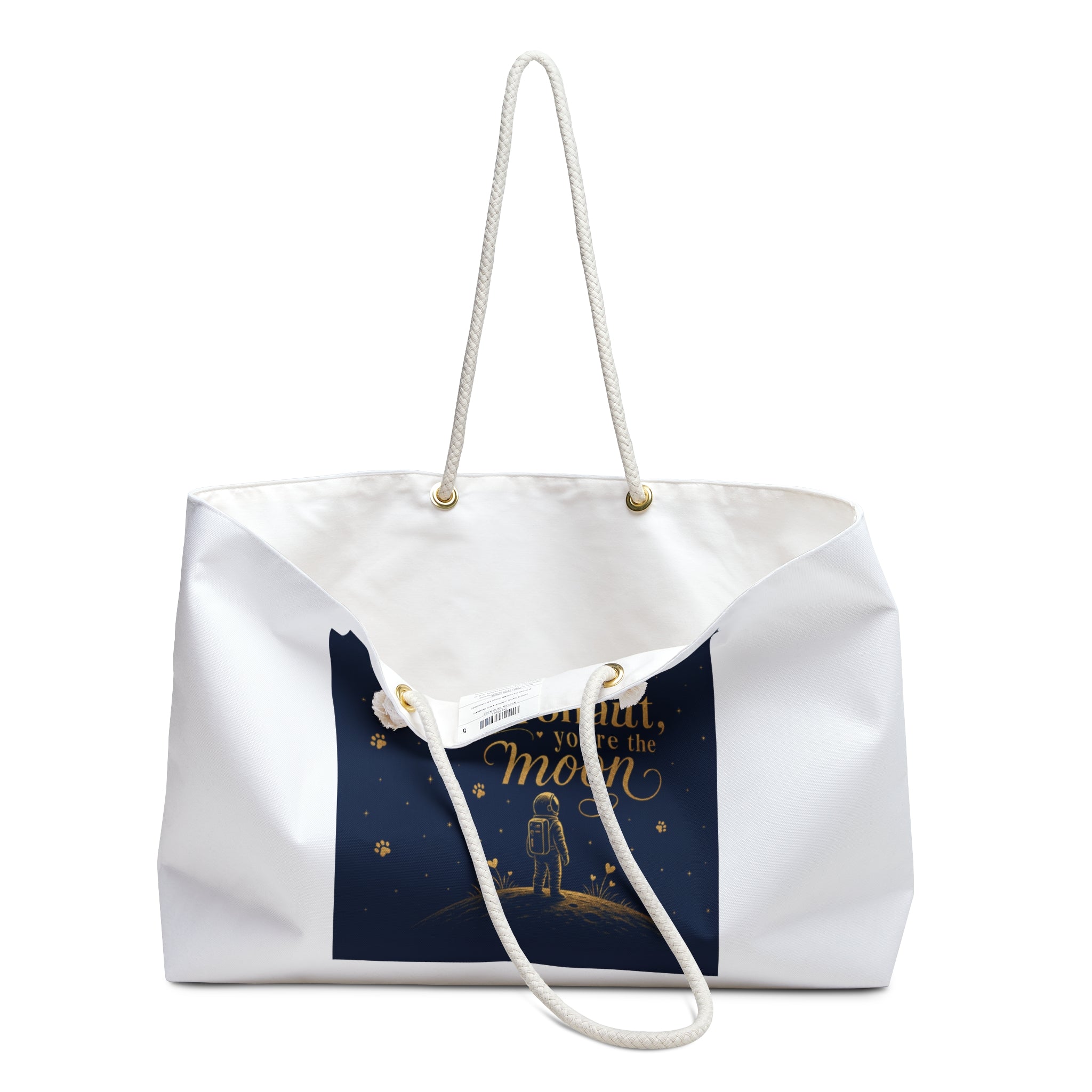 Weekender Bag - "I’m an Astronaut, You’re the Moon" Dog Moon Graphic Travel Tote