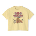Dog Mom Club Boxy Tee — Cute Golden Retriever Graphic T-Shirt for Women