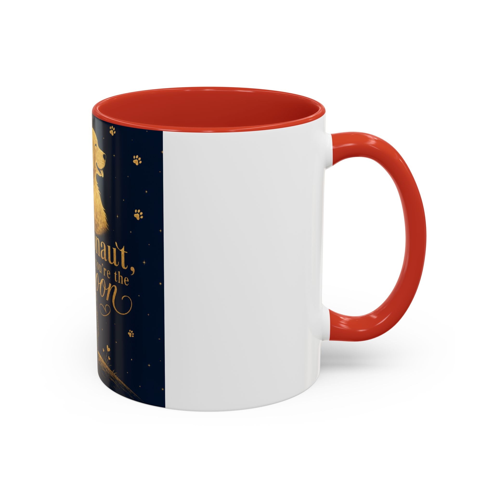 Accent Coffee Mug — “I’m an Astronaut, You’re the Moon” Dog Moonlight Design