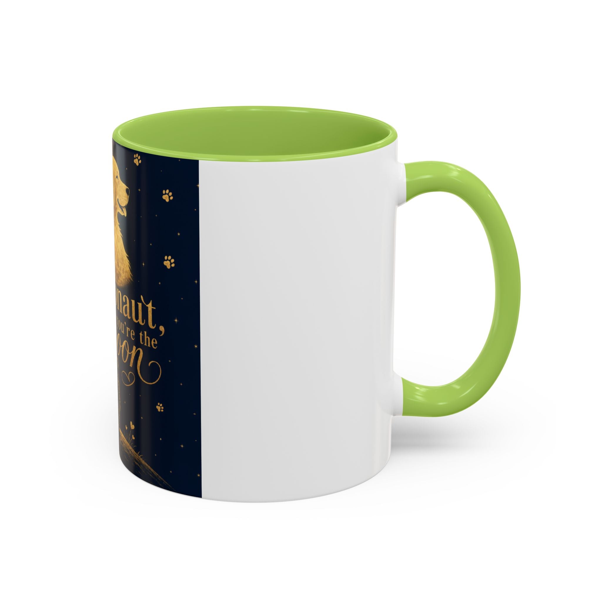 Accent Coffee Mug — “I’m an Astronaut, You’re the Moon” Dog Moonlight Design