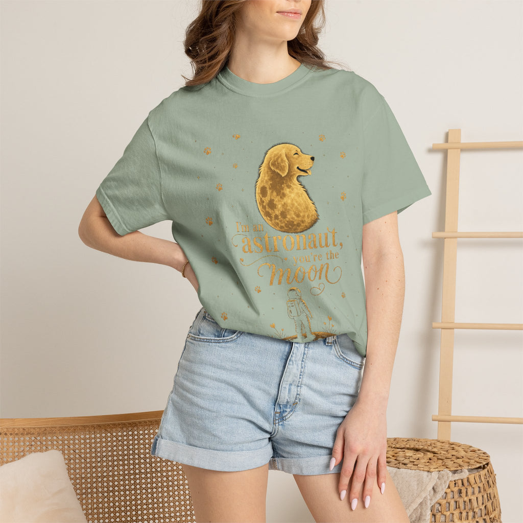 Astronaut & Moon Dog T-Shirt — "I'm an Astronaut, You're the Moon" Cute Space Dog Tee