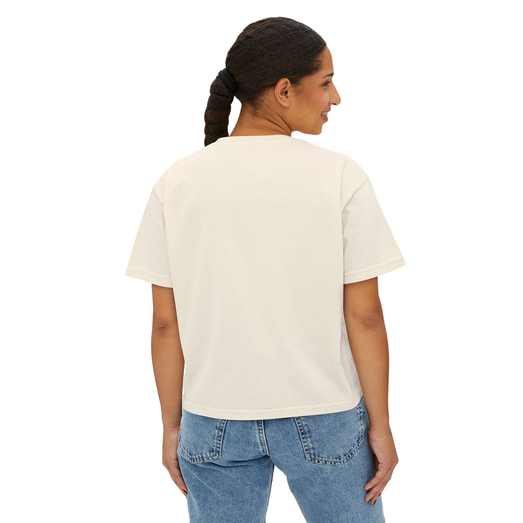 Dog Mom Club Boxy Tee — Cute Golden Retriever Graphic T-Shirt for Women