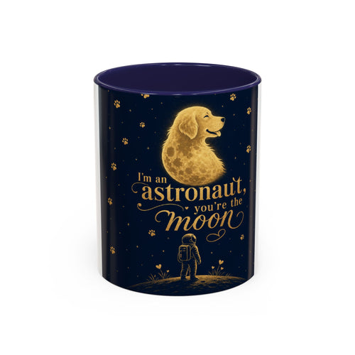 Accent Coffee Mug — “I’m an Astronaut, You’re the Moon” Dog Moonlight Design